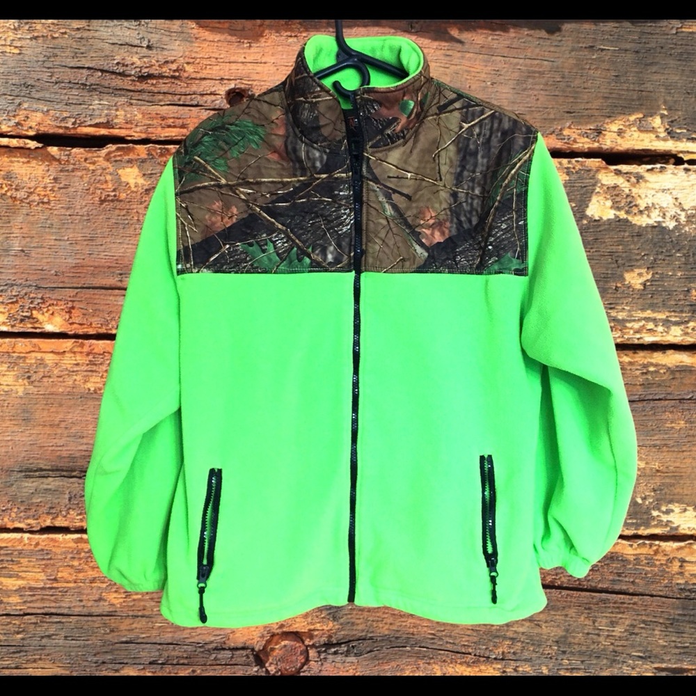 Trail Crest Fleece Jacket Camo and Green Women’s M Zip Up Fleece Size Medium